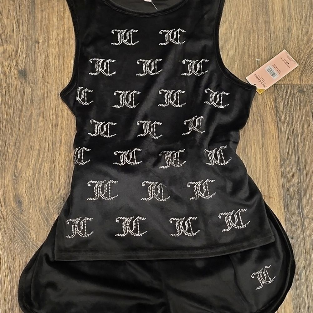Juicy Couture JC Rhinestone Tank & Short PJ Set - Picture 2 of 9
